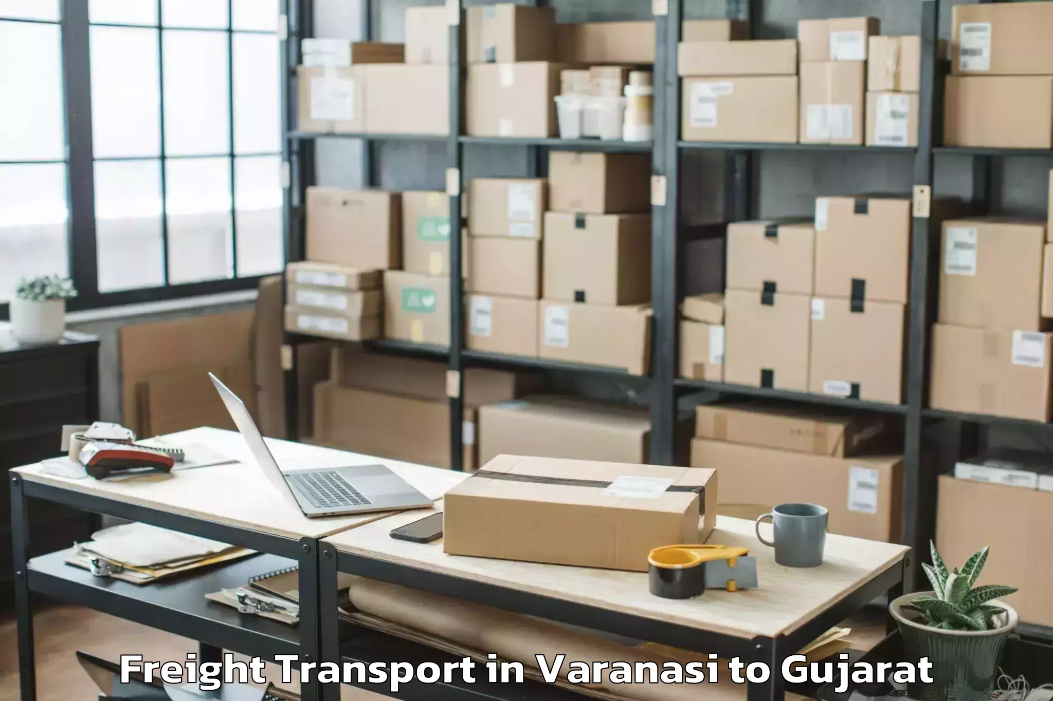 Affordable Varanasi to Dhari Freight Transport